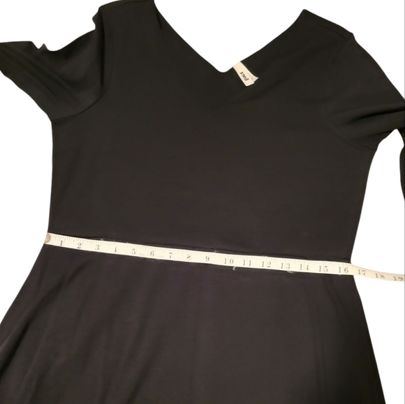 Pact Women's Organic Cotton Fit & Flare Midi Party Dress Pockets Size XL Black - Picture 5 of 12